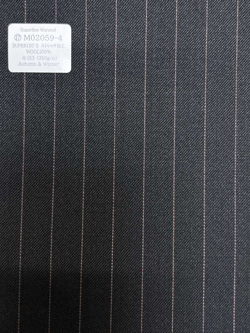 M02059-4 KUNISHIMA1850 Exclusive Line [Superfine Worsted] Gray Pencil Stripe[Textile] Kunishima Co., Ltd.