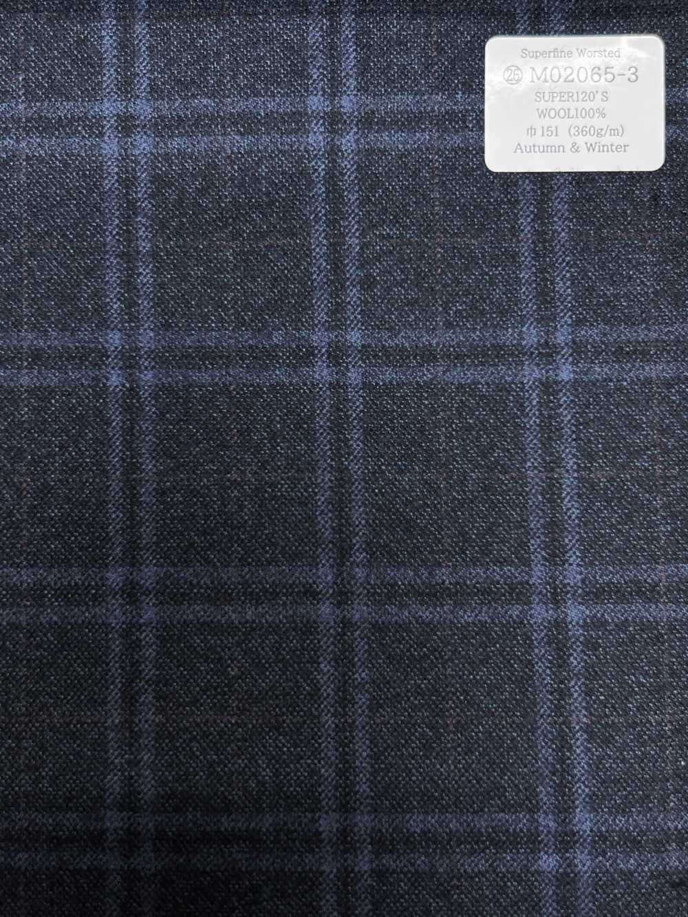 M02065-3 KUNISHIMA1850 Exclusive Line 【Superfine Worsted】Blue Heathered Check[Textile] Kunishima Co., Ltd.