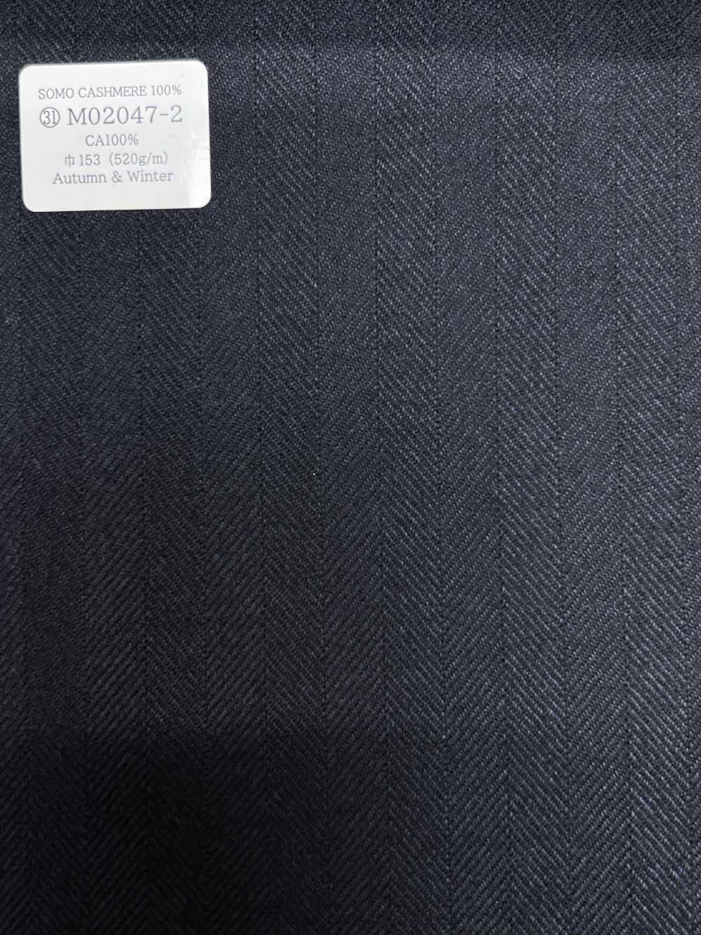 M02047-2 KUNISHIMA1850 Exclusive Line 【SOMO CASHMERE 100%】 Navy Herringbone[Textile] Kunishima Co., Ltd.