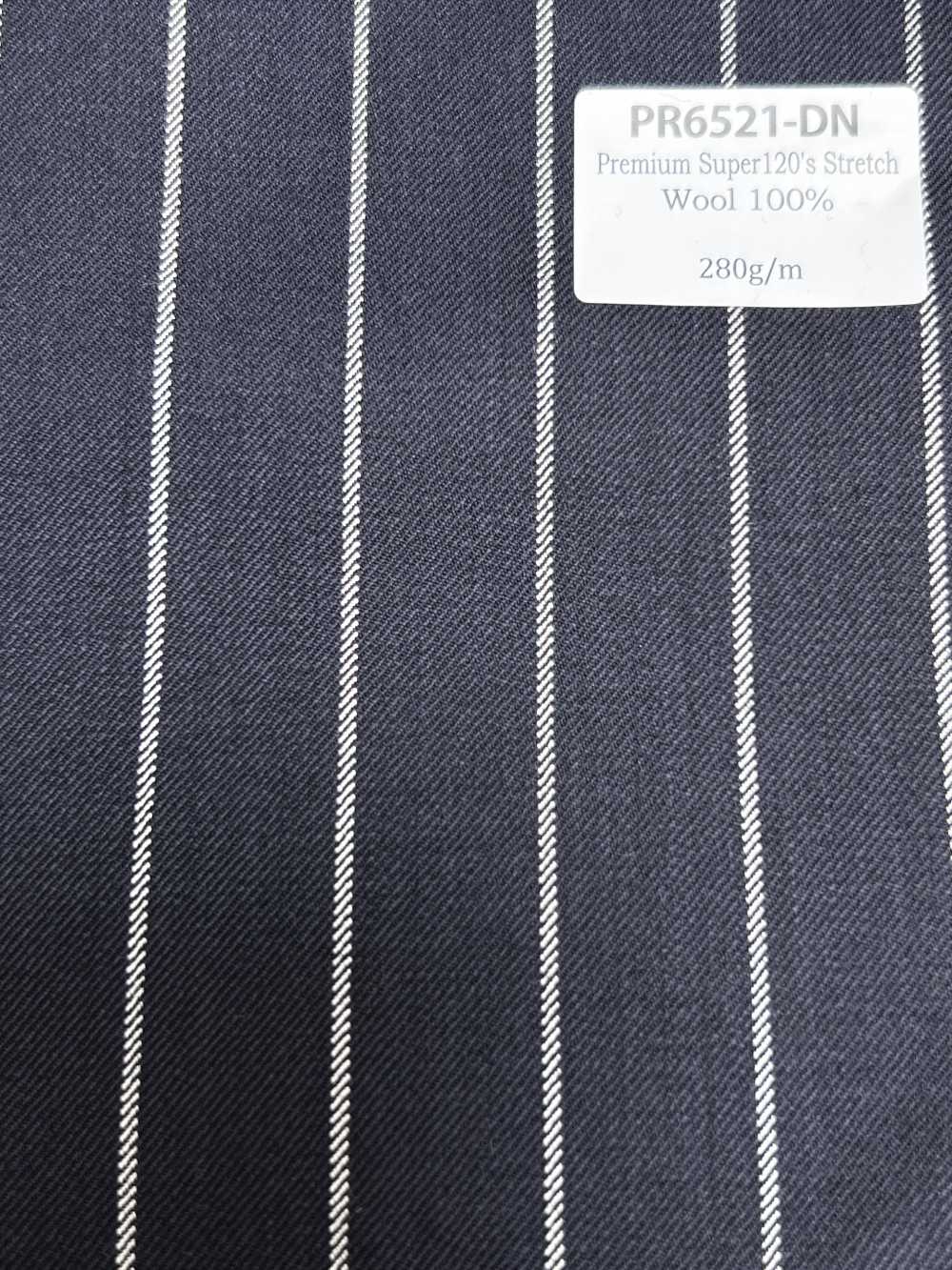 PR6521-DN Standard Japanese Premium Super 120's Stretch Stripe Dark Navy[Textile]