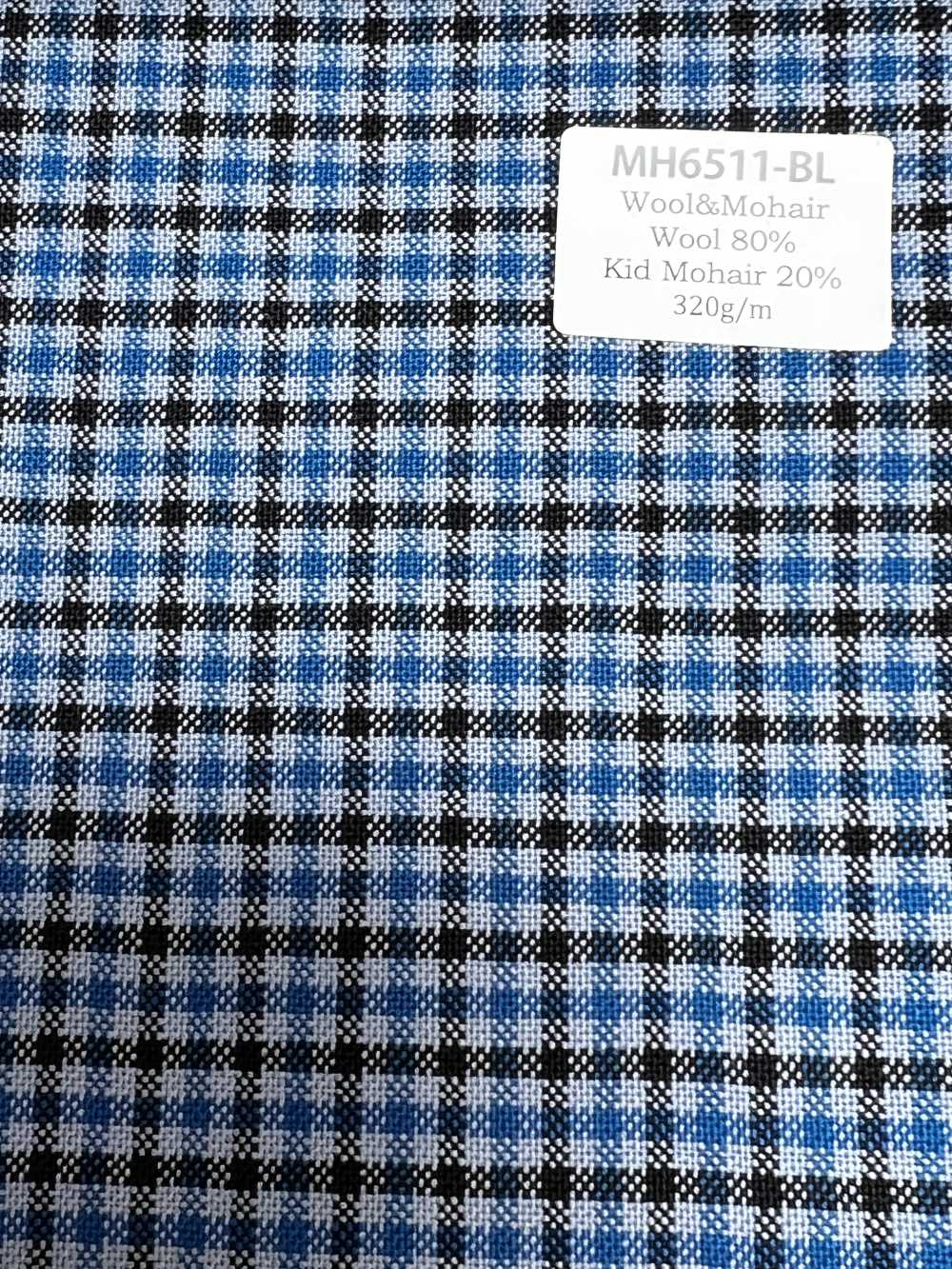 MH6511-BL Standard Japanese Wool-Mohair Worsted (Tonic Style) Check Blue[Textile]