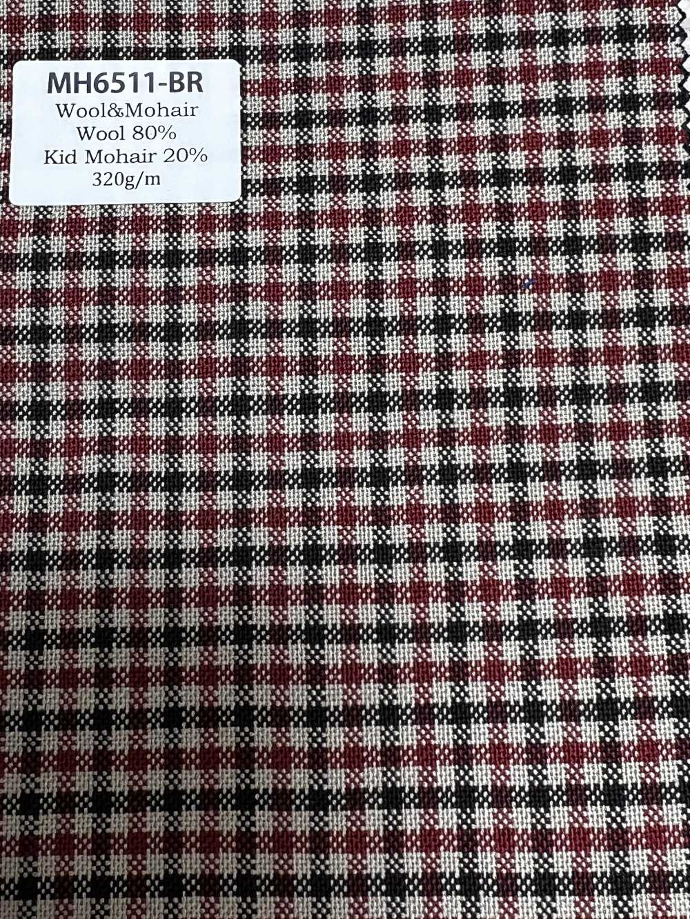 MH6511-BR Standard Japanese Wool Mohair Worsted (Tonic Style) Check Brown[Textile]