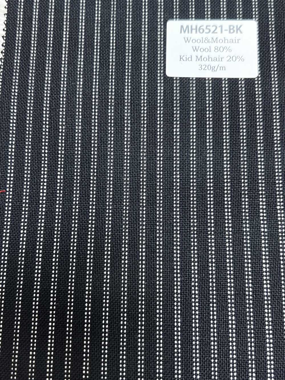 MH6521-BK Standard Japanese Wool Mohair Worsted (Tonic Style) Stripe Black[Textile]