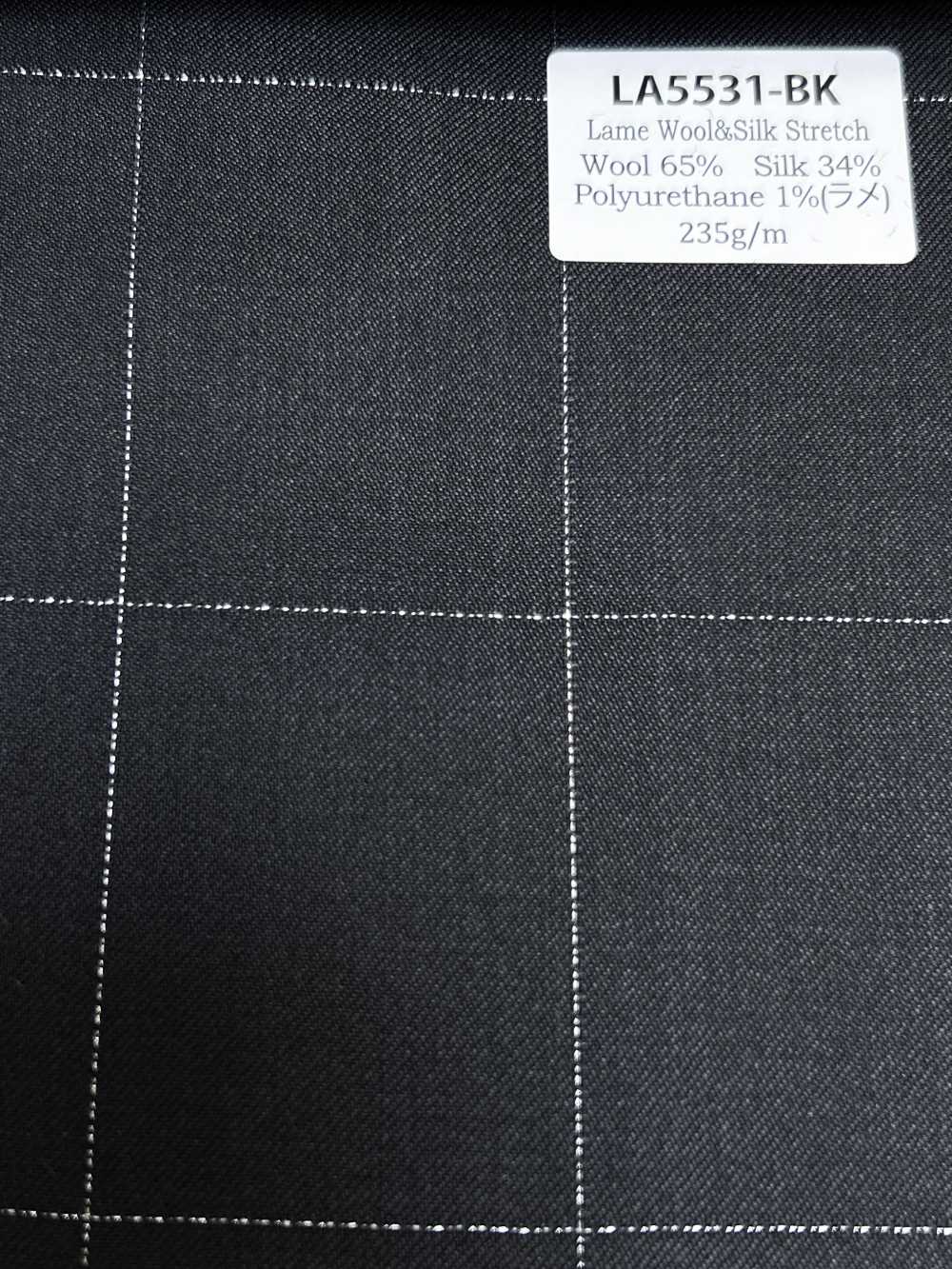 LA5531-BK Classic Made In Japan Silk Lame Wool Stretch Check Black[Textile] HOSOI SYOJI