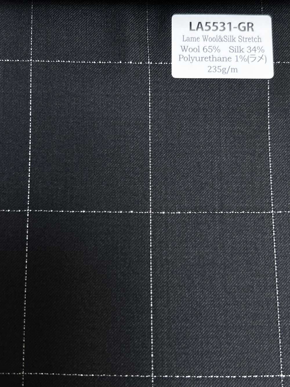 LA5531-GR Classic Made In Japan Silk Lame Wool Stretch Check Green[Textile] HOSOI SYOJI