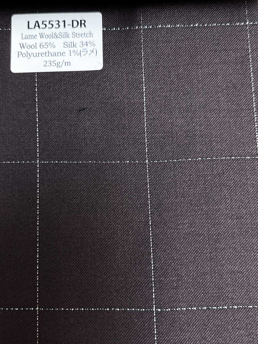 LA5531-DR Standard Japanese Silk Lame Wool Stretch Check, Dark Red[Textile] HOSOI SYOJI
