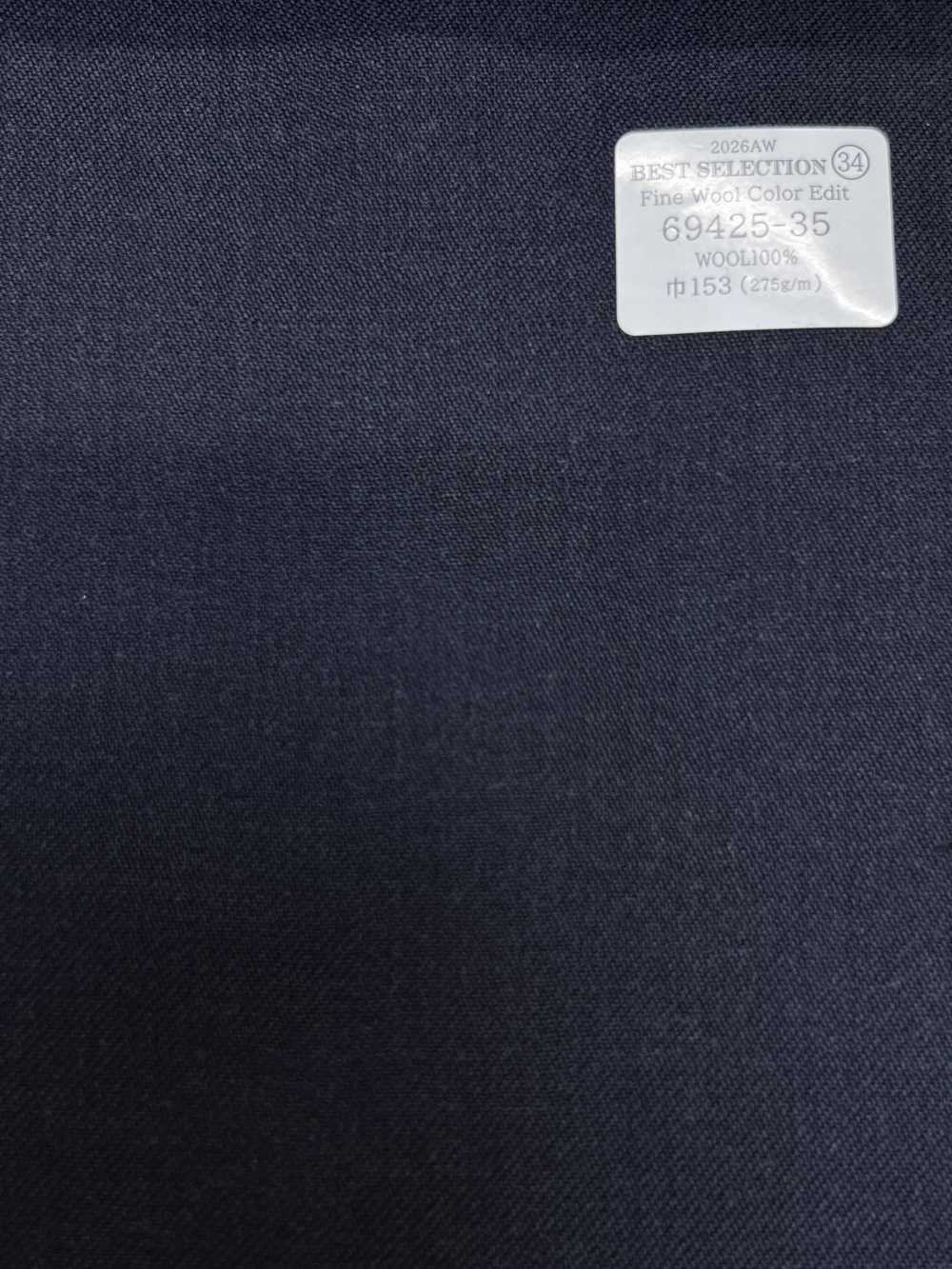 69425-35 26AW BESTSELECTION [Fine Wool Color Edit] Navy Solid[Textile] Kunishima Co., Ltd.