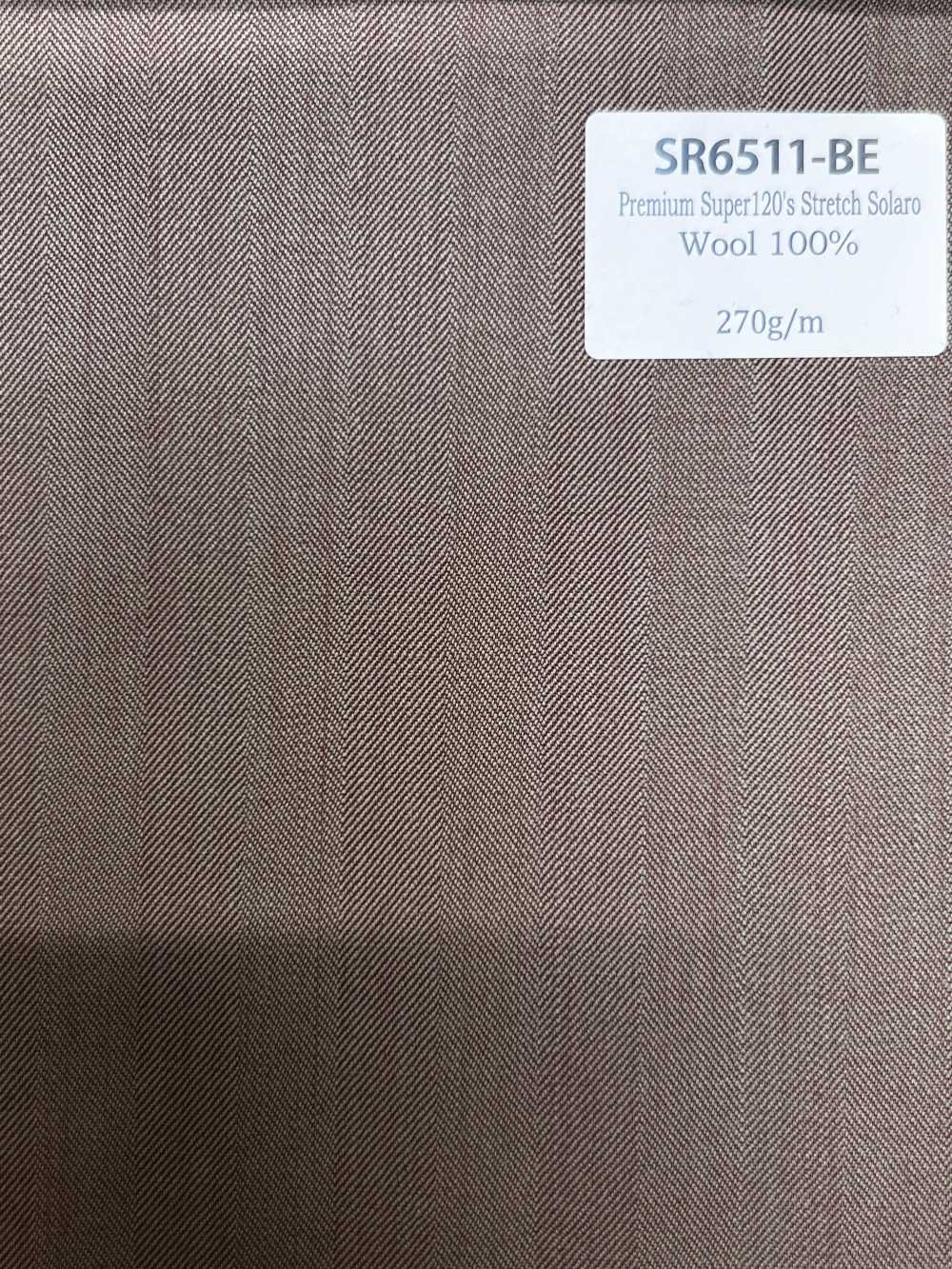 SR6511-BE Standard Made In Japan Premium Super120's Single-Ply Stretch Solaro Beige No Pattern Iridescent[Textile] HOSOI SYOJI