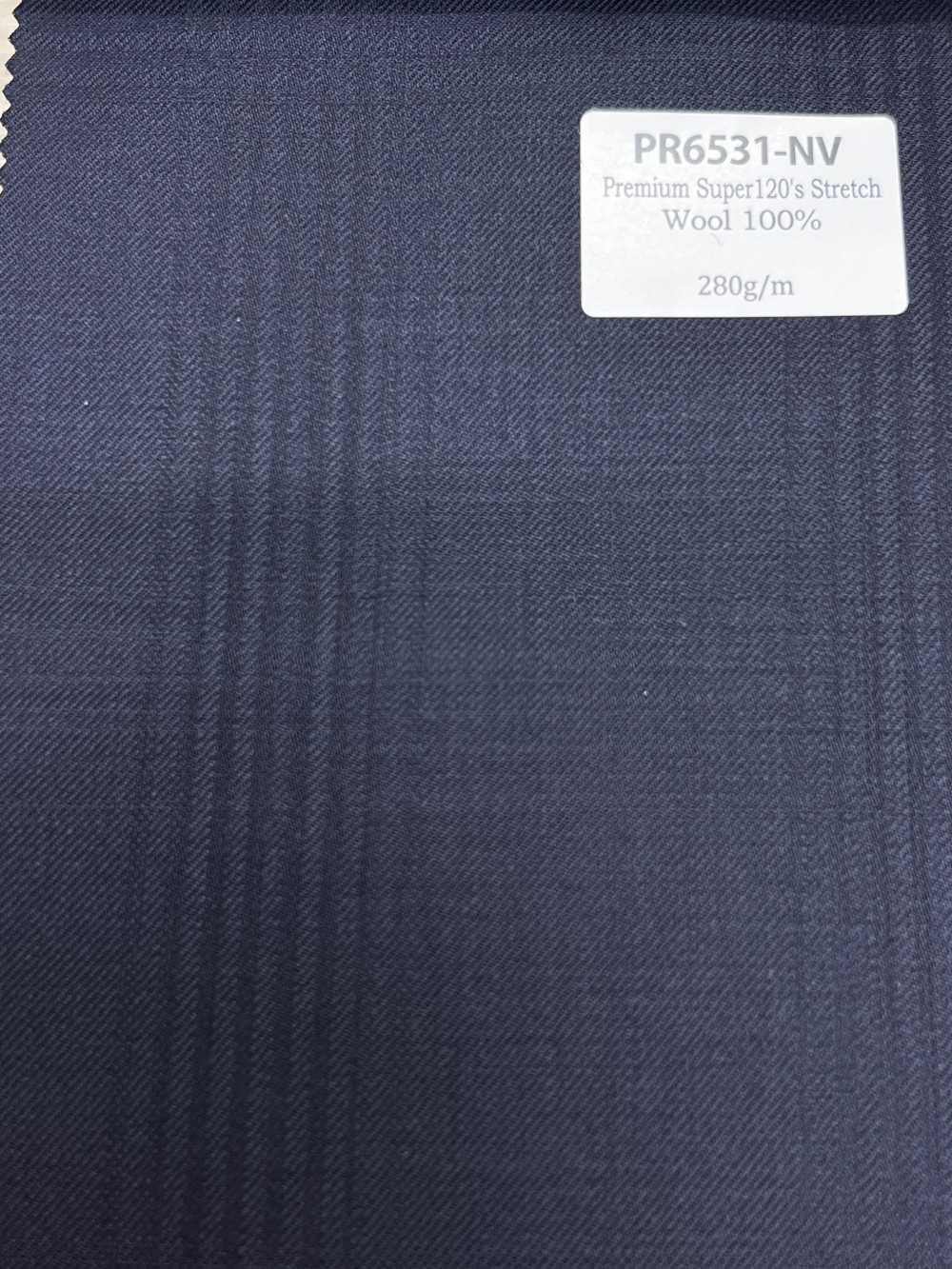 PR6531-NV Standard Japanese-made Premium Super 120's Single-thread Stretch Stripe Navy Blue[Textile] HOSOI SYOJI