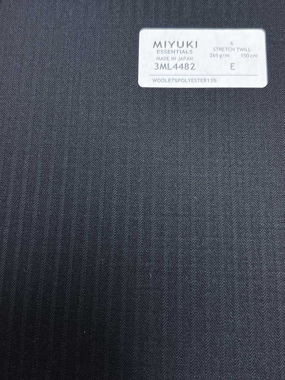3ML4482 26AW MIYUKI Textile MIYUKI ESSENTIALS Stretch Twill Navy Solid Miyuki Woolen Mills