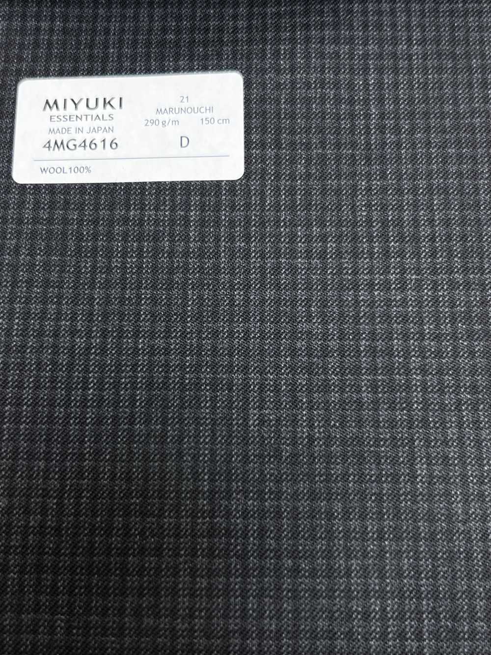 4MG4616 26AW MARUNOUCHI Twill Charcoal Gray Check[Textile] Miyuki Woolen Mills