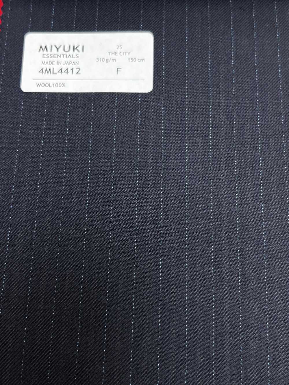 4ML4412 26AW THE CITY Twill Navy Stripe[Textile] Miyuki Woolen Mills