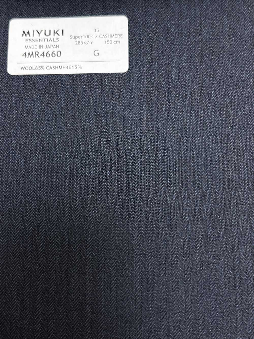 4MR4660 26AW Super100's × CASHIMERE Navy Stripe[Textile] Miyuki Woolen Mills