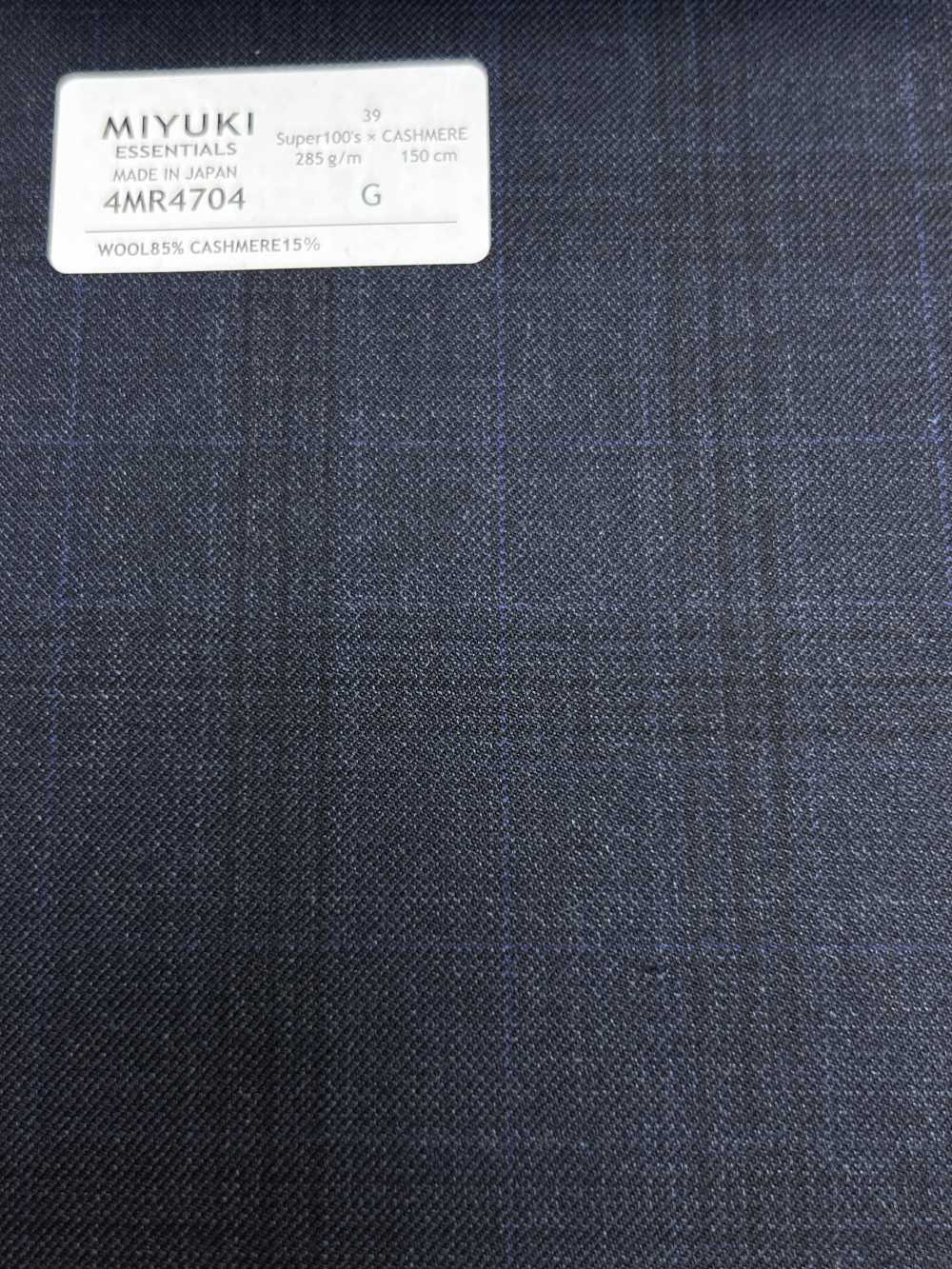 4MR4704 26AW Super100's × Cashmere Navy Check[Textile] Miyuki Woolen Mills