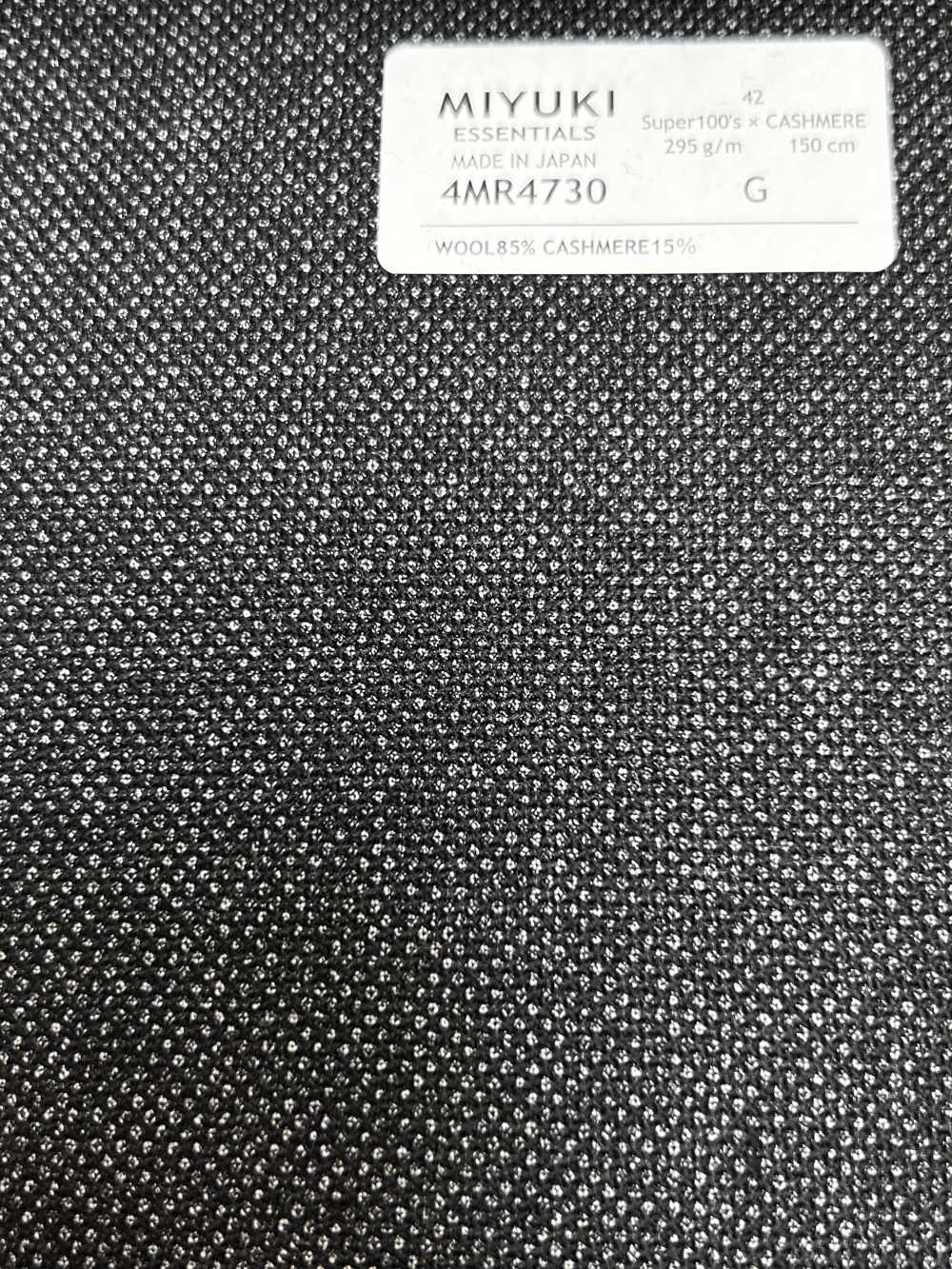 4MR4730 26AW Super100's × CASHMERE Charcoal Heaven Gray[Textile] Miyuki Woolen Mills