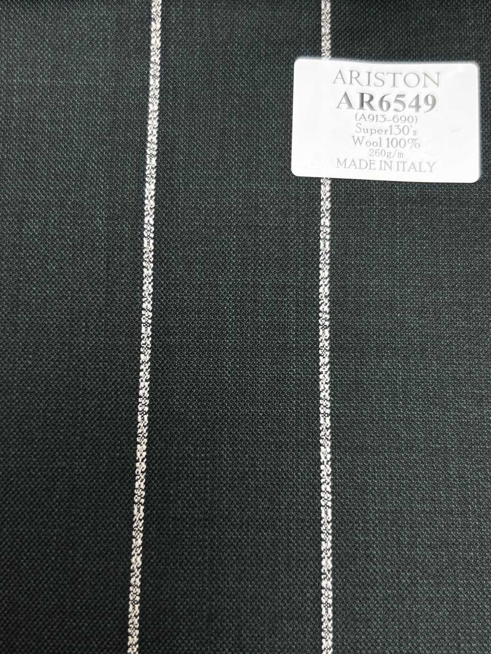 AR6549 ARISTON Super130's Green X White Stripe[Fabric] HOSOI SYOJI