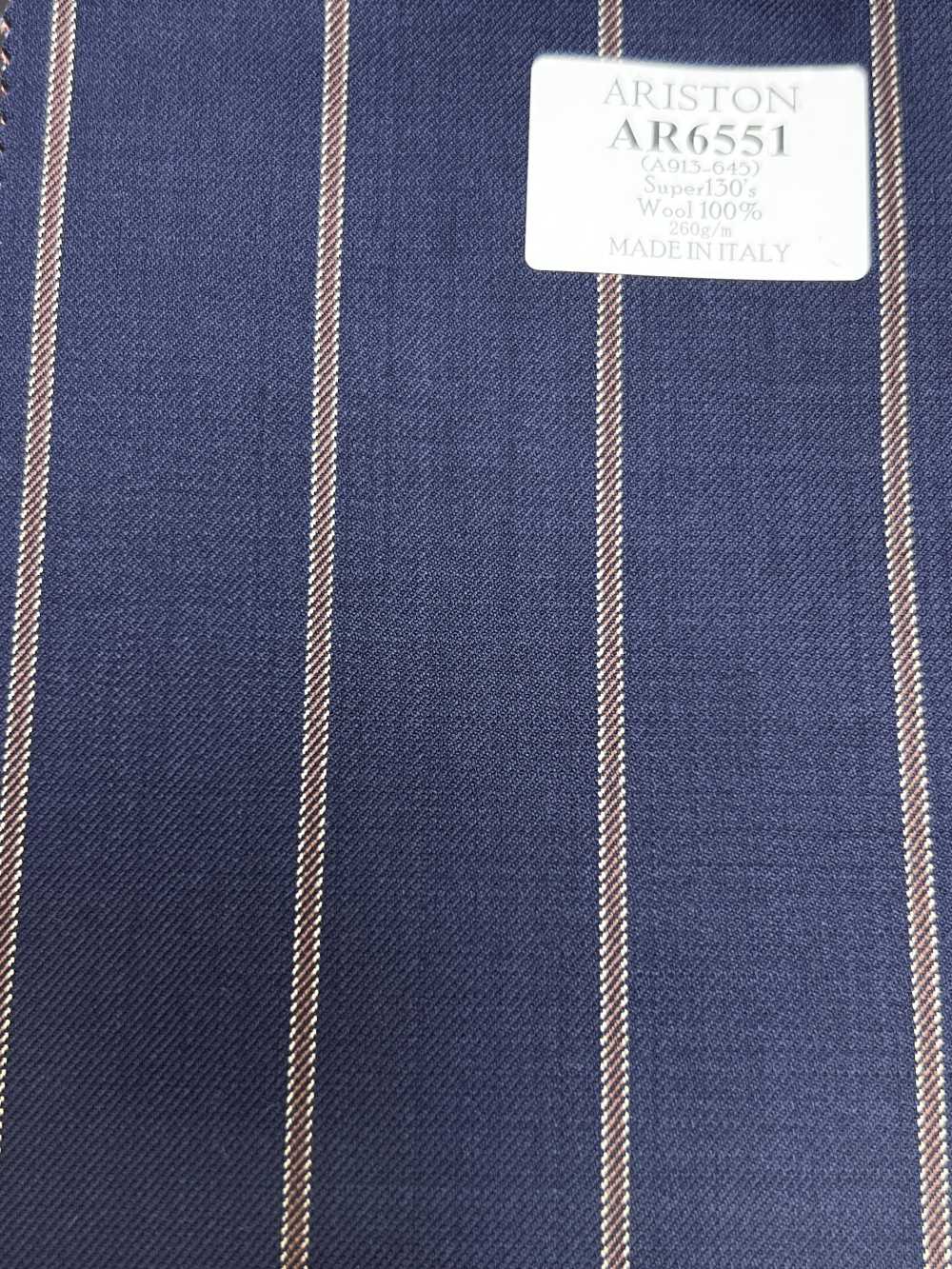 AR6551 ARISTON Super130's Navy Blue × Brown Stripe[Textile] HOSOI SYOJI