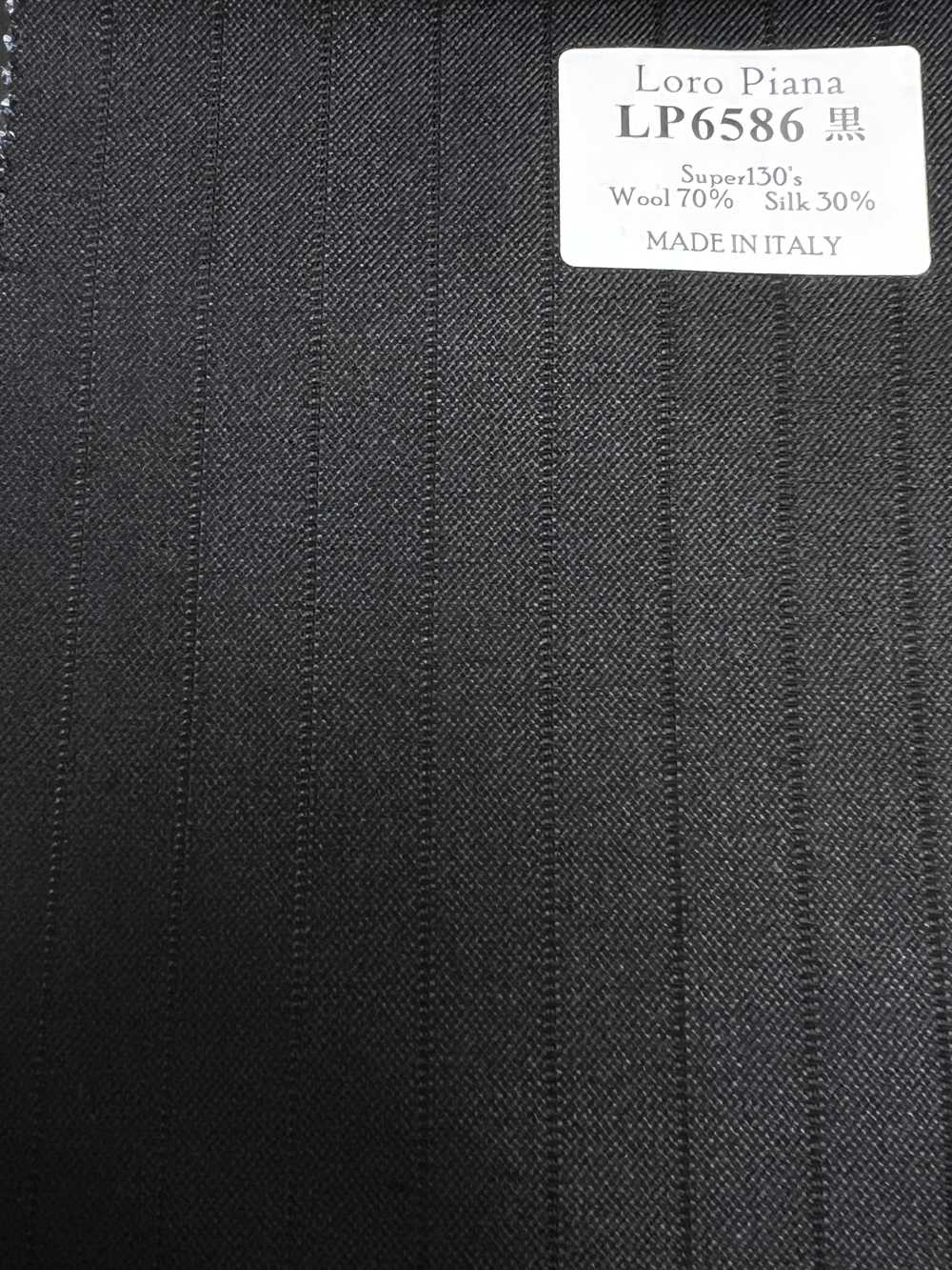 LP6586 Loro Piana Super130's Black Stripe[Fabric] HOSOI SYOJI