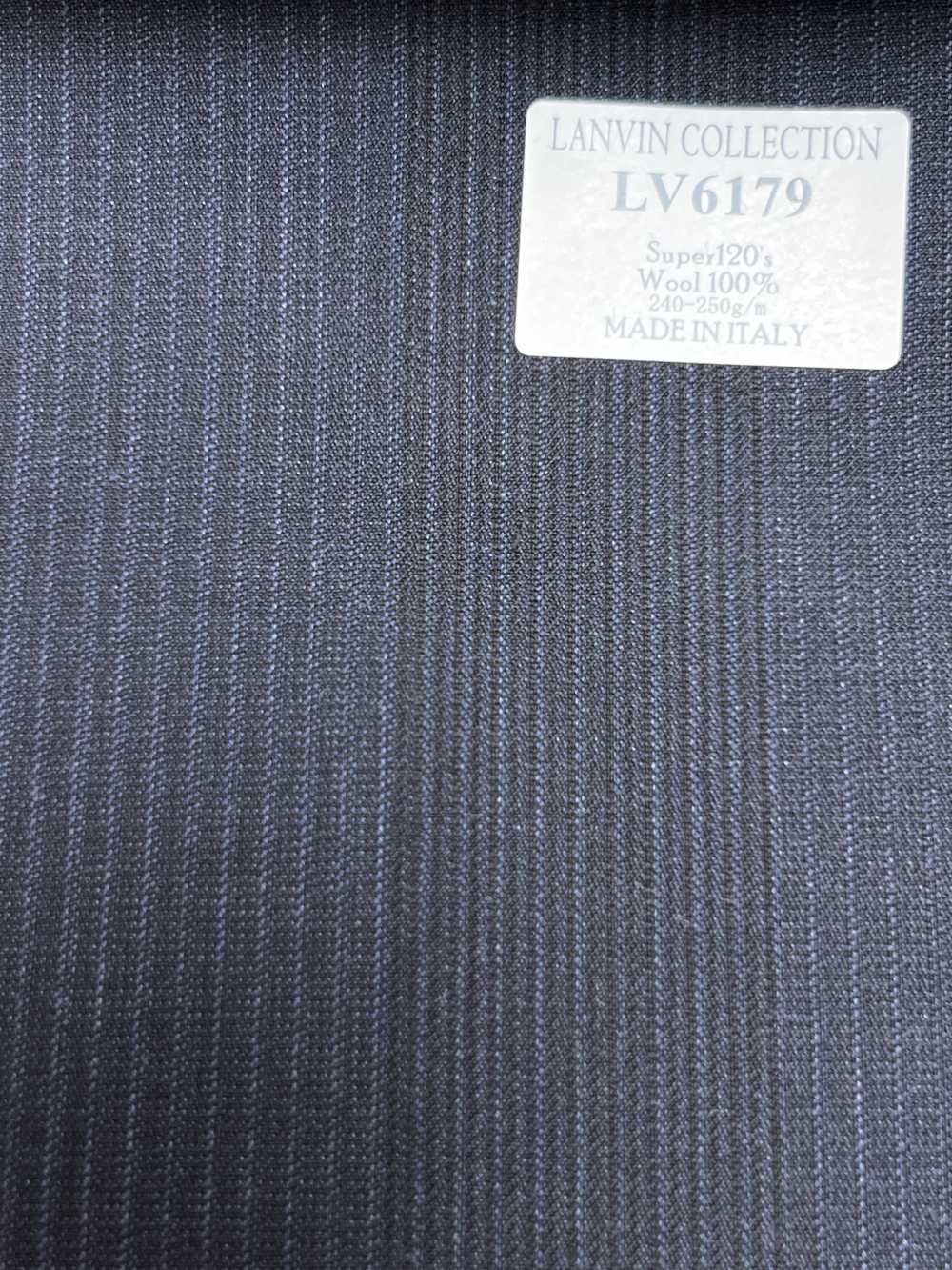 LV6179 LANVIN COLLECTION Super120's Deep Navy Stripe[Textile] HOSOI SYOJI