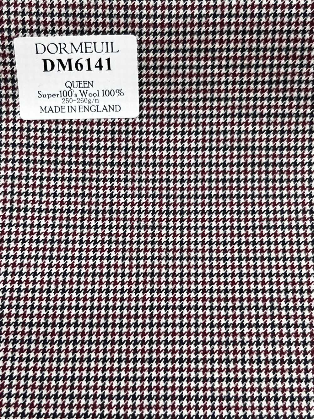 DM6141 DORMEUIL QUEEN Super100's Black X Red Houndstooth[Fabric] HOSOI SYOJI