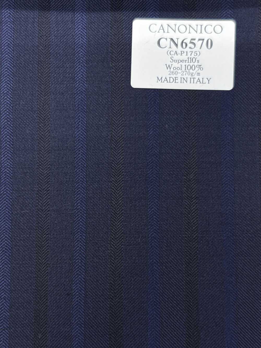 CN6570 CANONICO Super110's Navy Blue Stripe[Fabric] HOSOI SYOJI