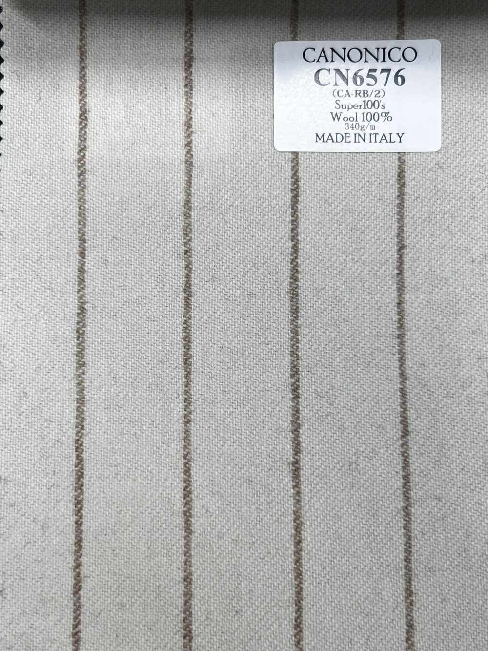 CN6576 CANONICO Super110's Ivory × Beige Stripe[Fabric] HOSOI SYOJI