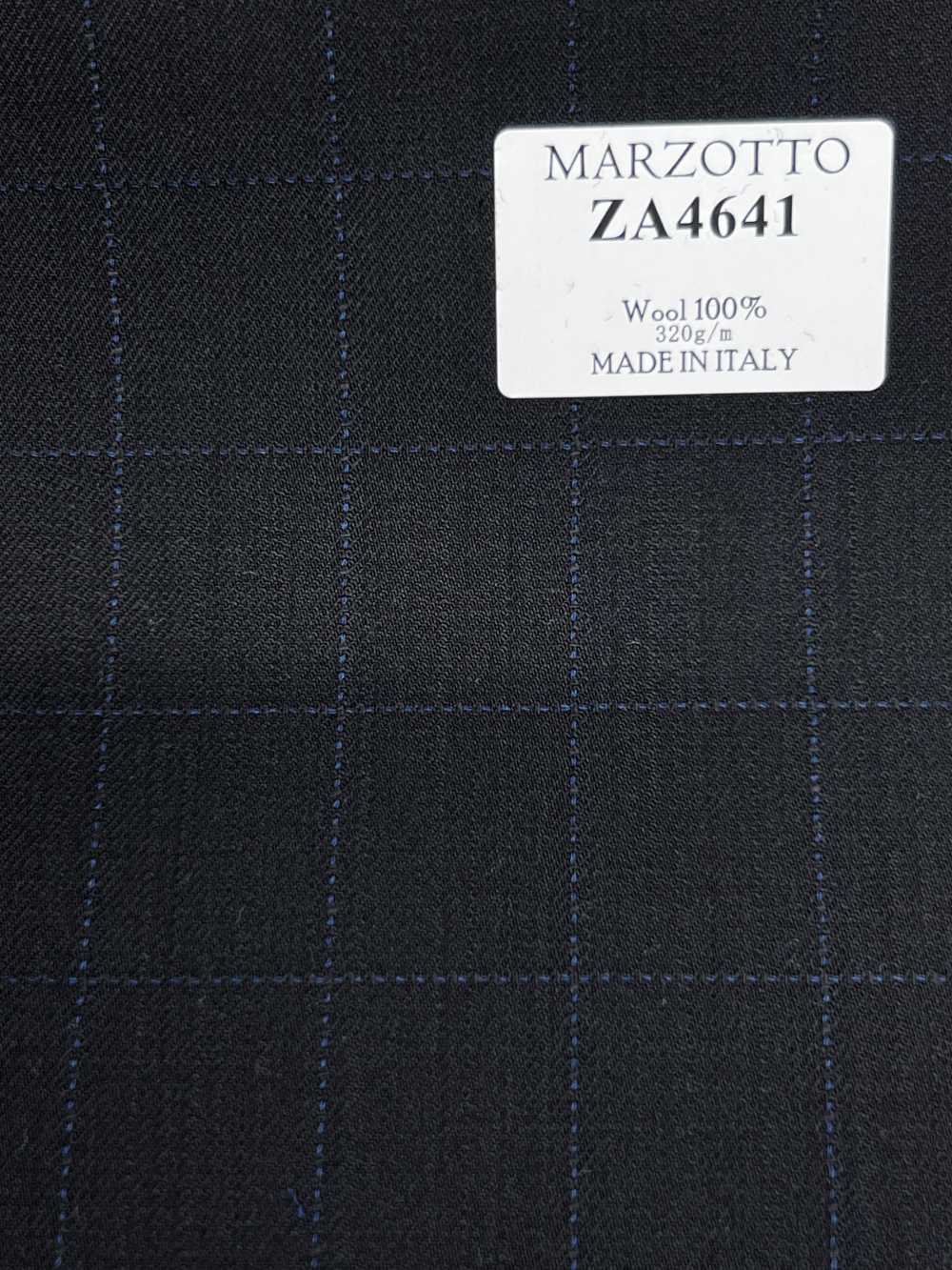 ZA4641 MARZOTTO Super110's Black X Blue Embroidered Check[Textile] HOSOI SYOJI