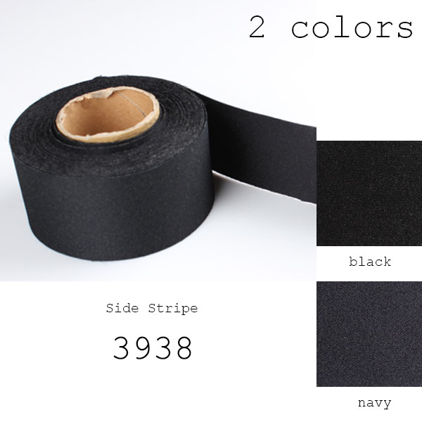 3938 Side Striple Tape 50% Mixed Woven Silk 50% Cupra 50% Side Striple Emblem 38mm Width[Ribbon Tape Cord] Yamamoto(EXCY)