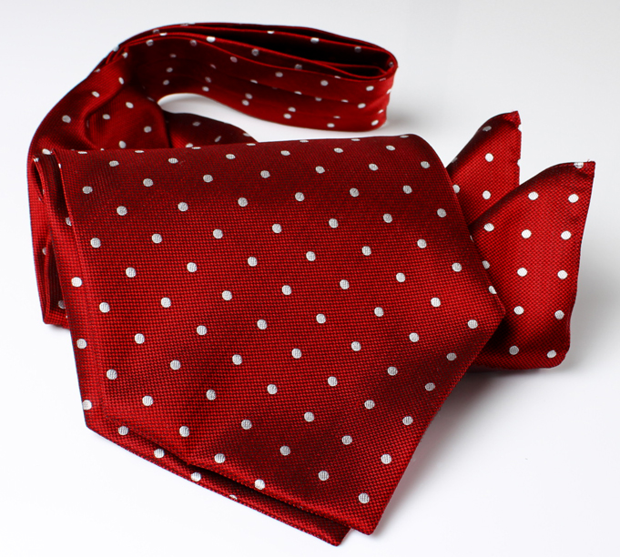 AS-600 Domestic Silk Ascot Tie Dot Pattern Red[Formal Accessories] Yamamoto(EXCY)