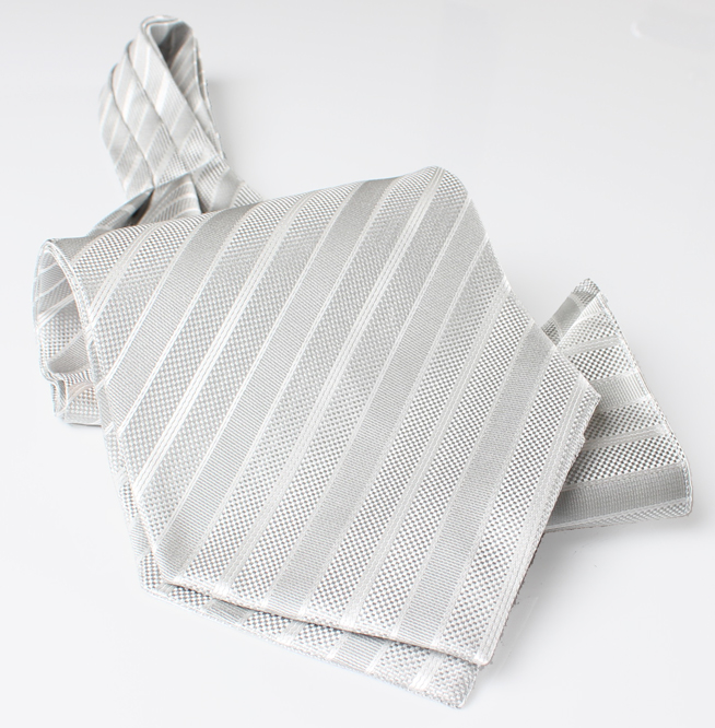 AS-943 Domestic Silk Ascot Tie Stripe Gray[Formal Accessories] Yamamoto(EXCY)