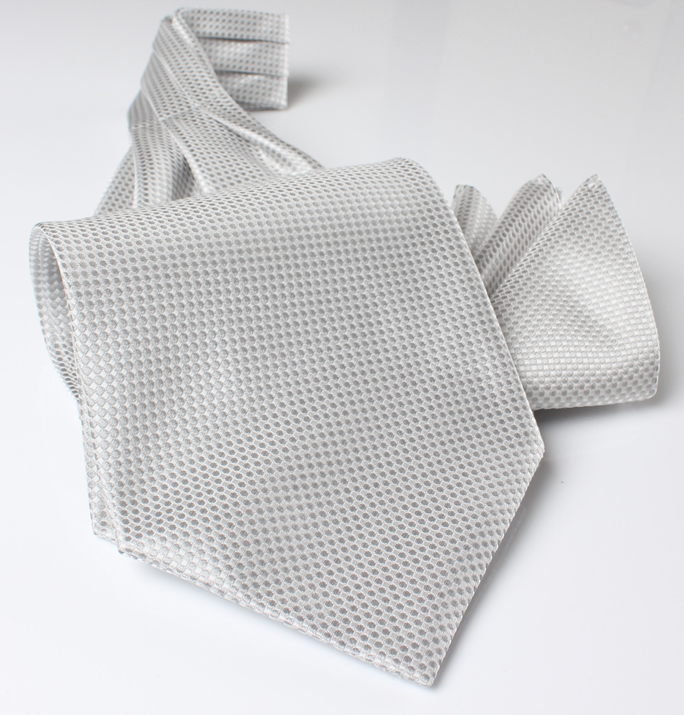 AS-985 Japanese Silk Ascot Tie, Pique Pattern, Grey[Formal Accessories] Yamamoto(EXCY)