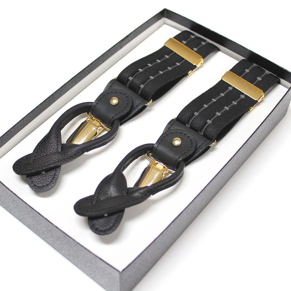 AT-2005 Men's Black Film Pattern Suspenders 35mm[Formal Accessories] Yamamoto(EXCY)