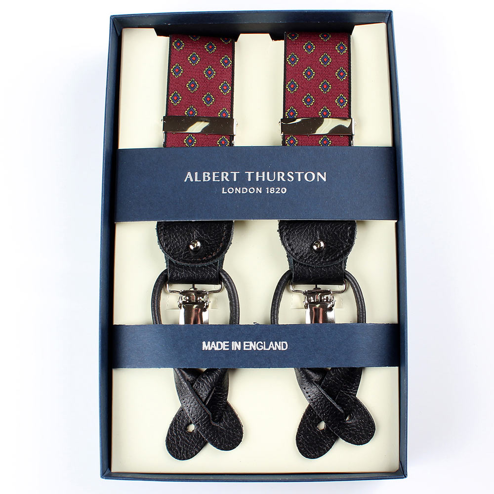 AT-2387-WI Albert Thurston Suspenders Small Pattern 35MM Wine[Formal Accessories] ALBERT THURSTON