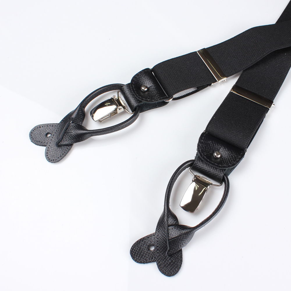 AT-BLACK Albert Thurston Suspenders Black Plain 2way Type[Formal ...