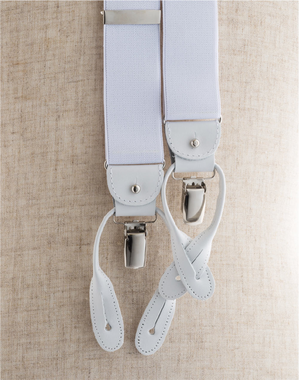 AT-WHITE Albert Thurston Suspenders No Pattern White 2way Type[Formal Accessories] ALBERT THURSTON