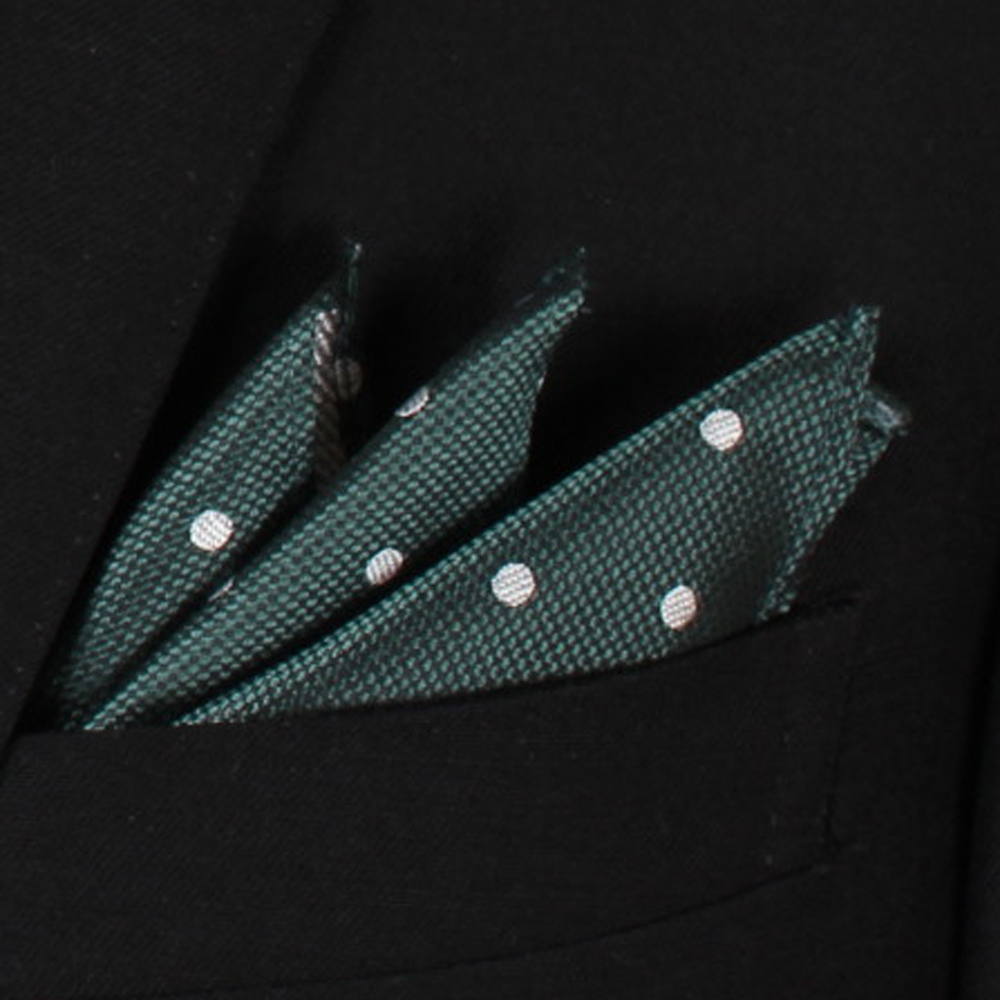 CF-601 100% Domestic Silk Pocket Square Dot Pattern Green[Formal Accessories] Yamamoto(EXCY)