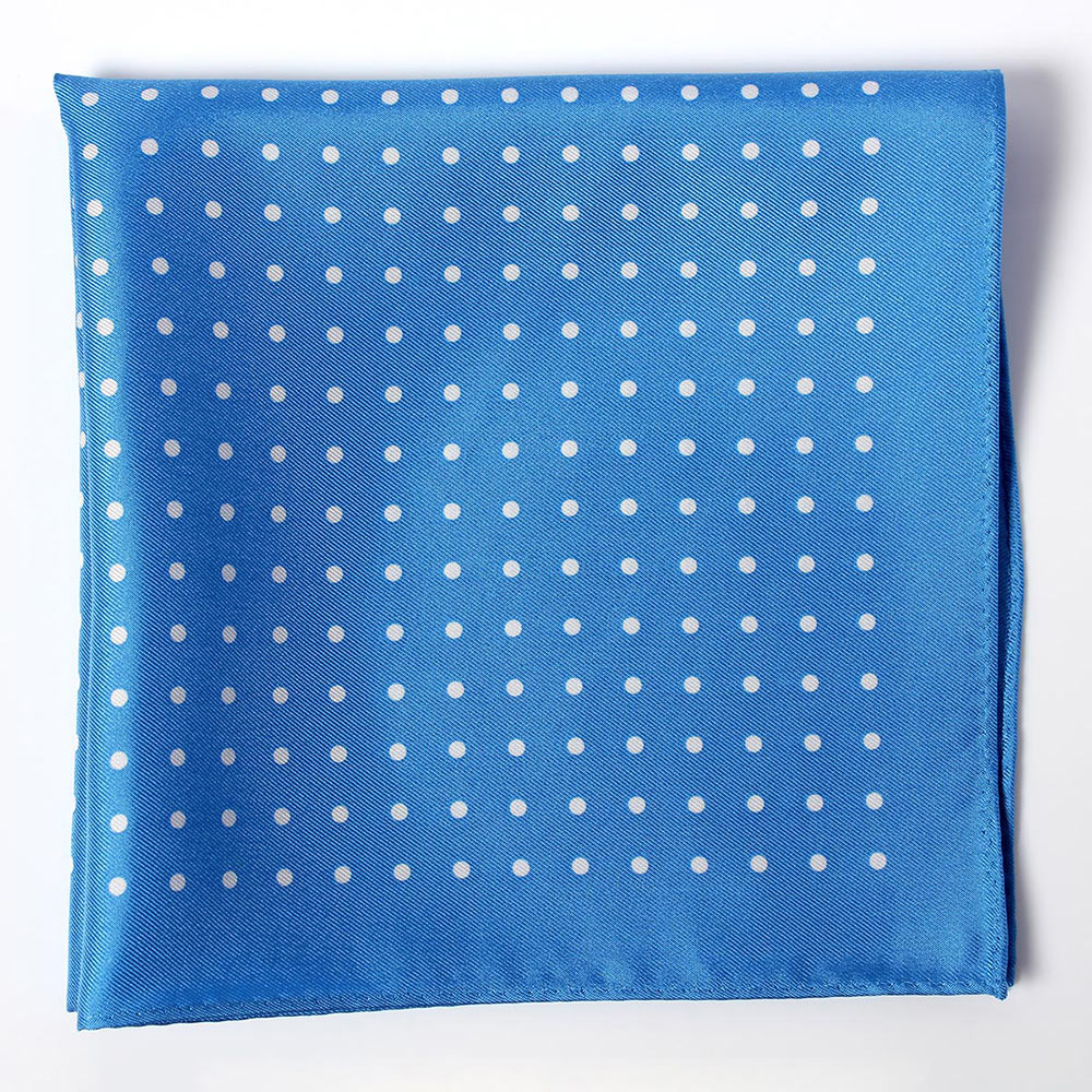 CFD-4BL Dot Print Silk Pocket Square Flight Blue[Formal Accessories] Yamamoto(EXCY)