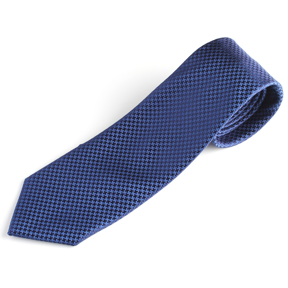 HVN-09 VANNERS Textile Handmade Necktie Houndstooth Pattern Navy Blue[Formal Accessories] Yamamoto(EXCY)
