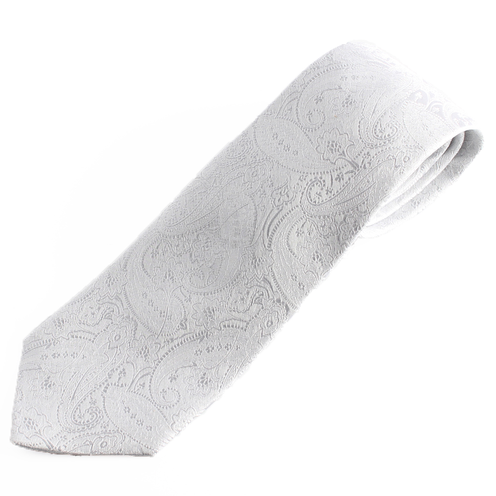 HVN-15 VANNERS Textile Used Handmade Tie Paisley Pattern White[Formal Accessories] Yamamoto(EXCY)
