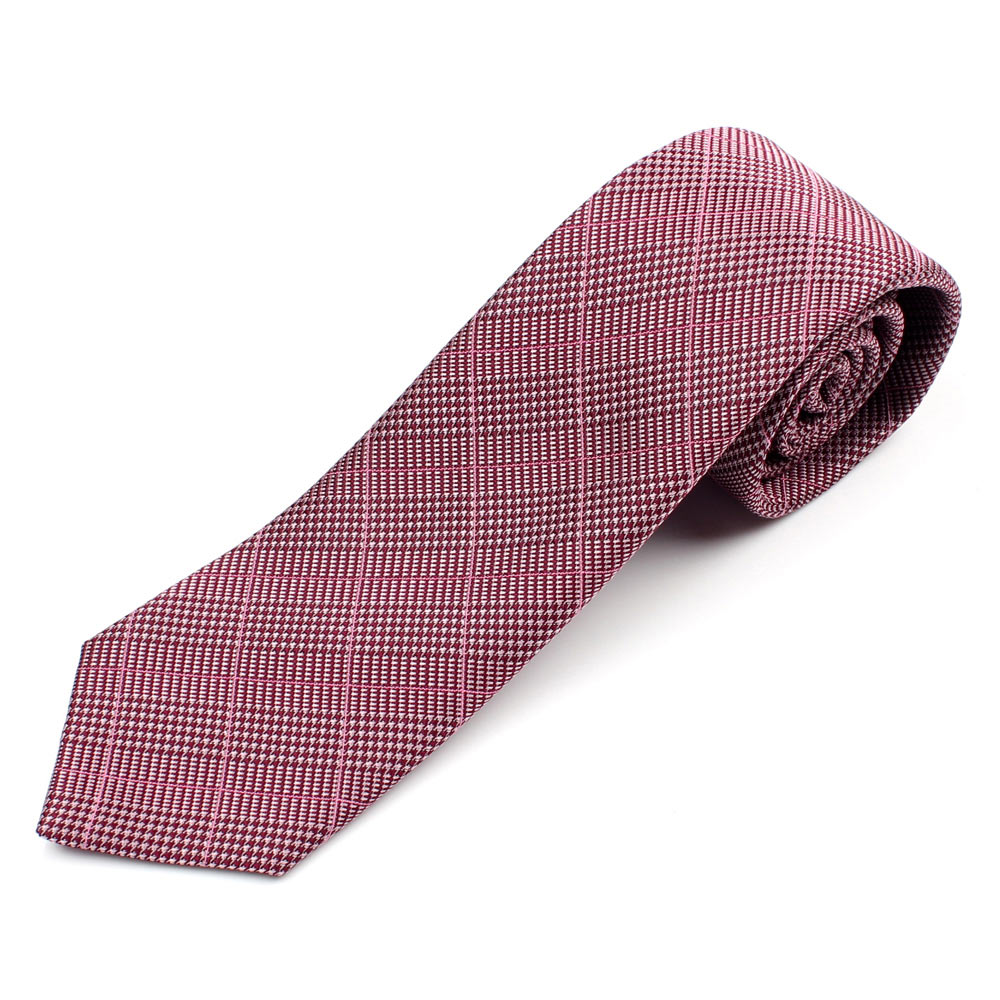 HVN-17 Handmade Tie With VANNERS Textile Glen Plaid Wine Red[Formal Accessories] Yamamoto(EXCY)