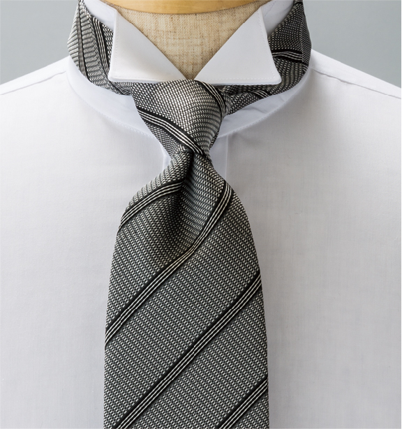 NE-28 Formal Tie Made In Japan Dark Gray Stripe[Formal Accessories] Yamamoto(EXCY)
