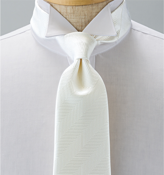 NE-31 Formal Tie Herringbone White Made In Japan[Formal Accessories] Yamamoto(EXCY)
