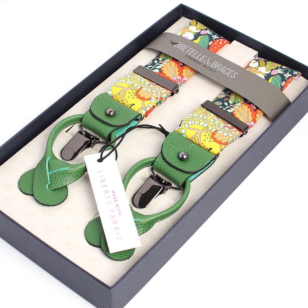 VAR-L18 BRETELLE & BRACES Liberty Print Green[Formal Accessories] Bretelle & Braces