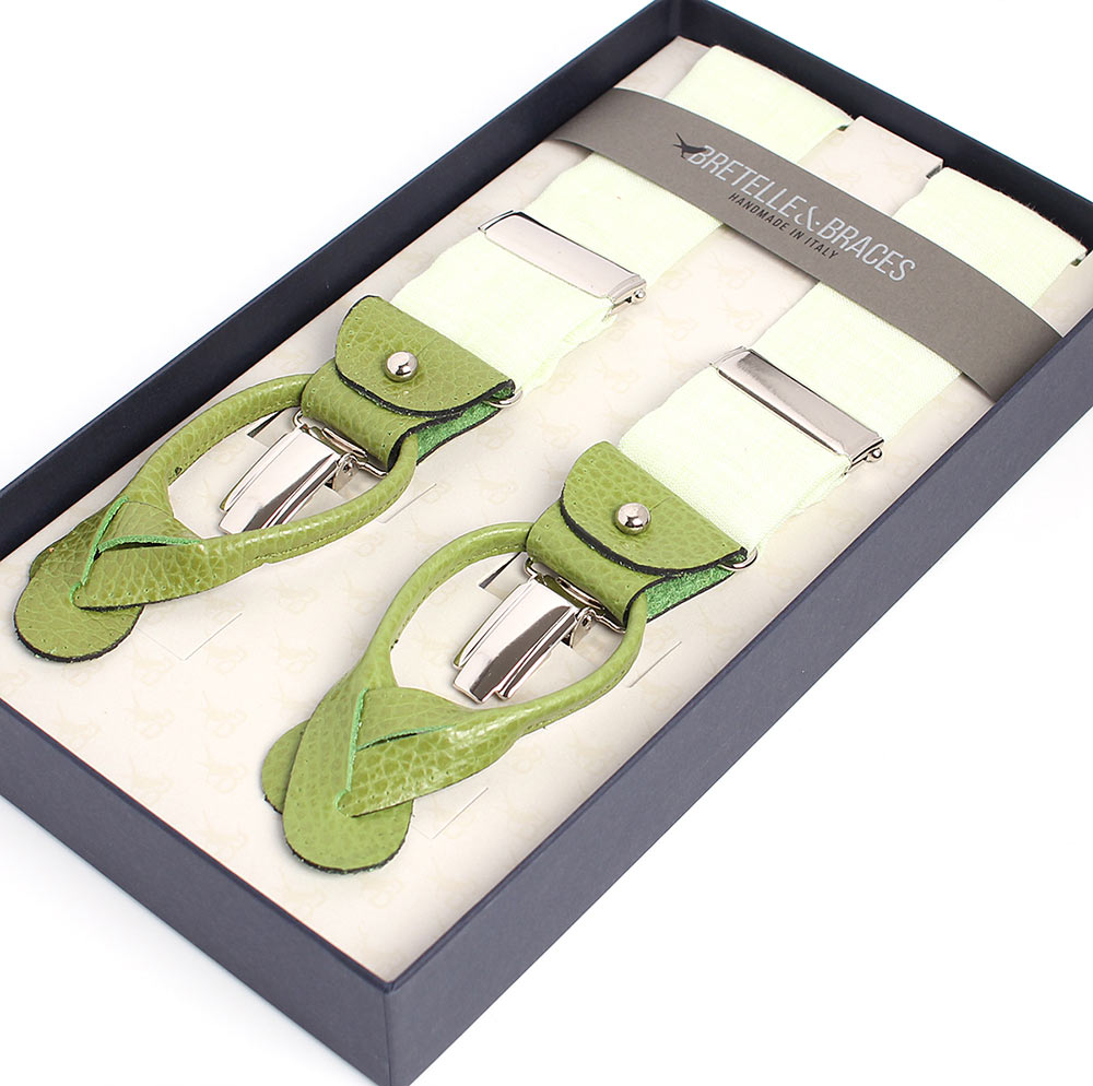 VART-015 BRETELLE &amp; BRACES Linen Green[Formal Accessories] Bretelle &amp; Braces