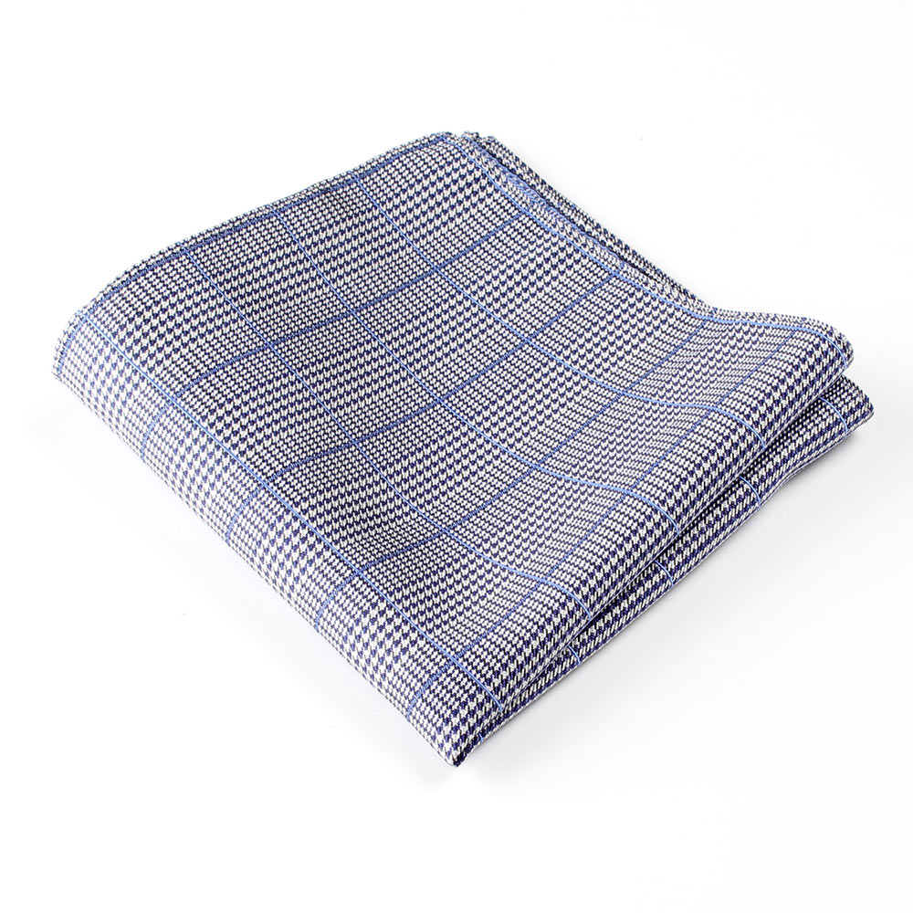VCF-16 VANNERS Textile Used Pocket Square Glen Plaid Blue Gray[Formal Accessories] Yamamoto(EXCY)