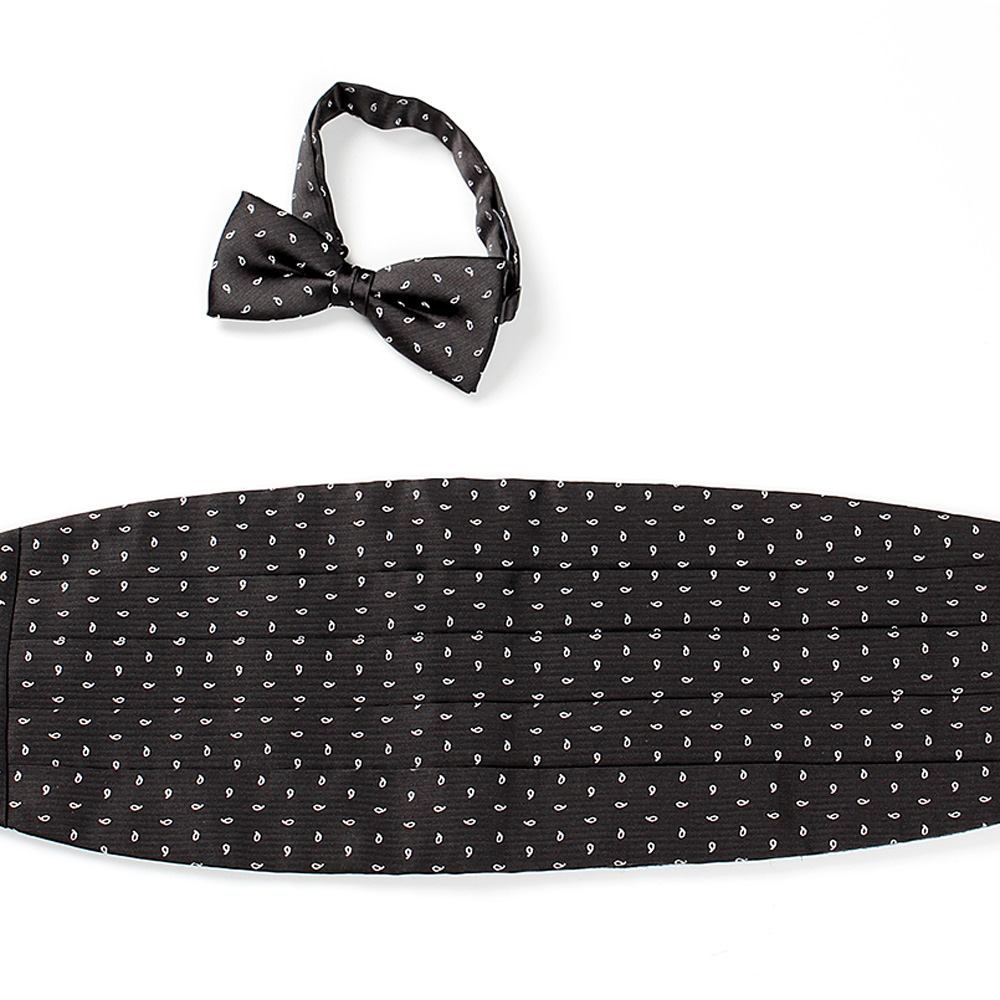 VCM-22 VANNERS Textile Used Cummerbund Paisley Dot Black[Formal Accessories] Yamamoto(EXCY)