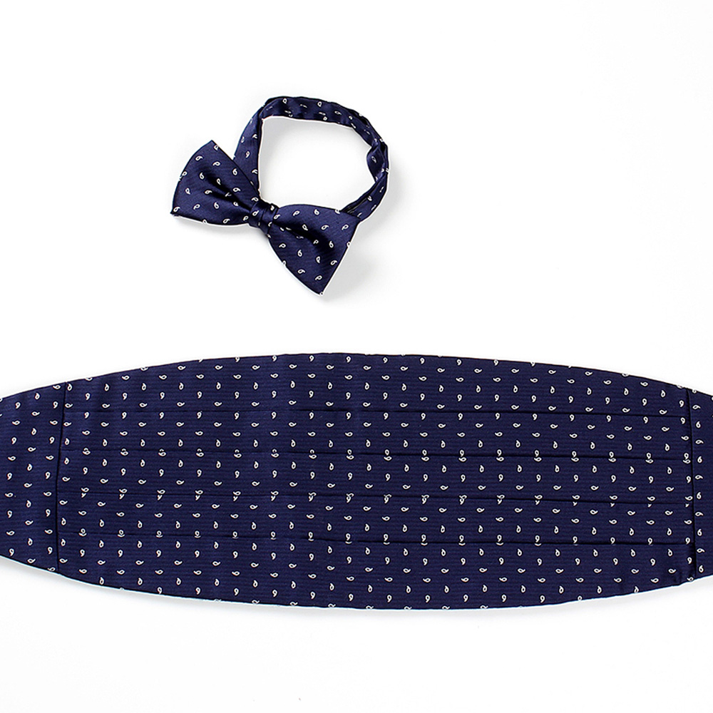 VCM-23 VANNERS Textile Used Cummerbund Paisley Dot Navy Blue[Formal Accessories] Yamamoto(EXCY)