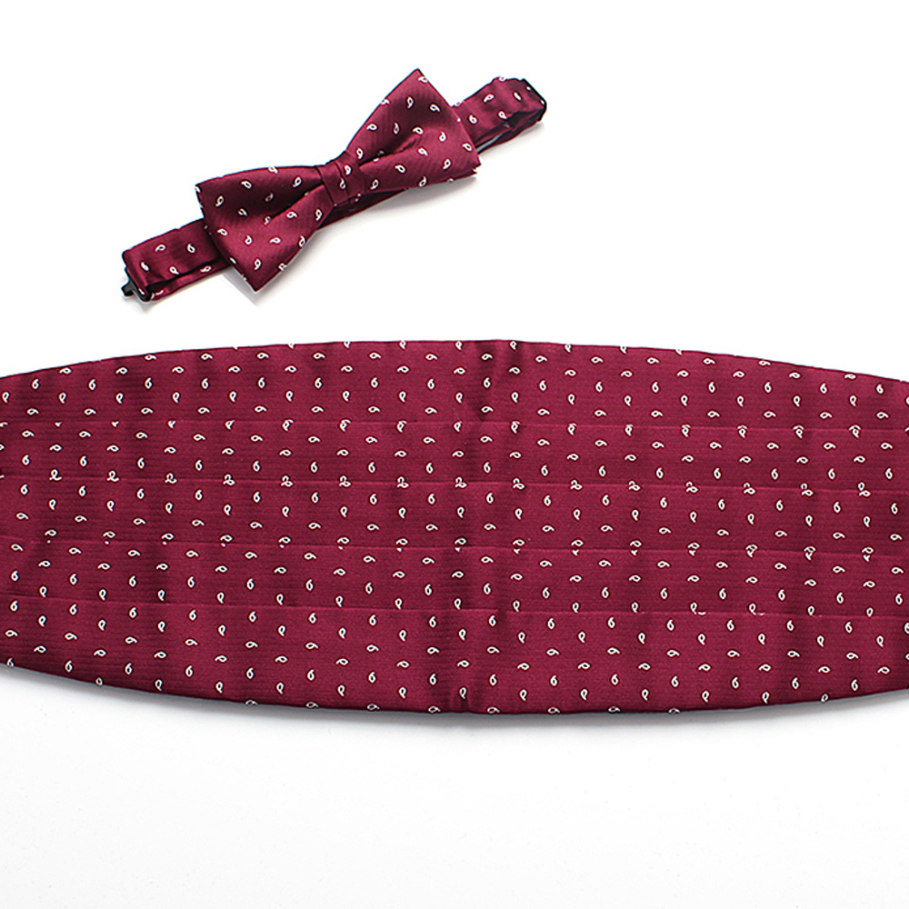 VCM-24 VANNERS Textile Used Cummerbund Paisley Dot Wine[Formal Accessories] Yamamoto(EXCY)