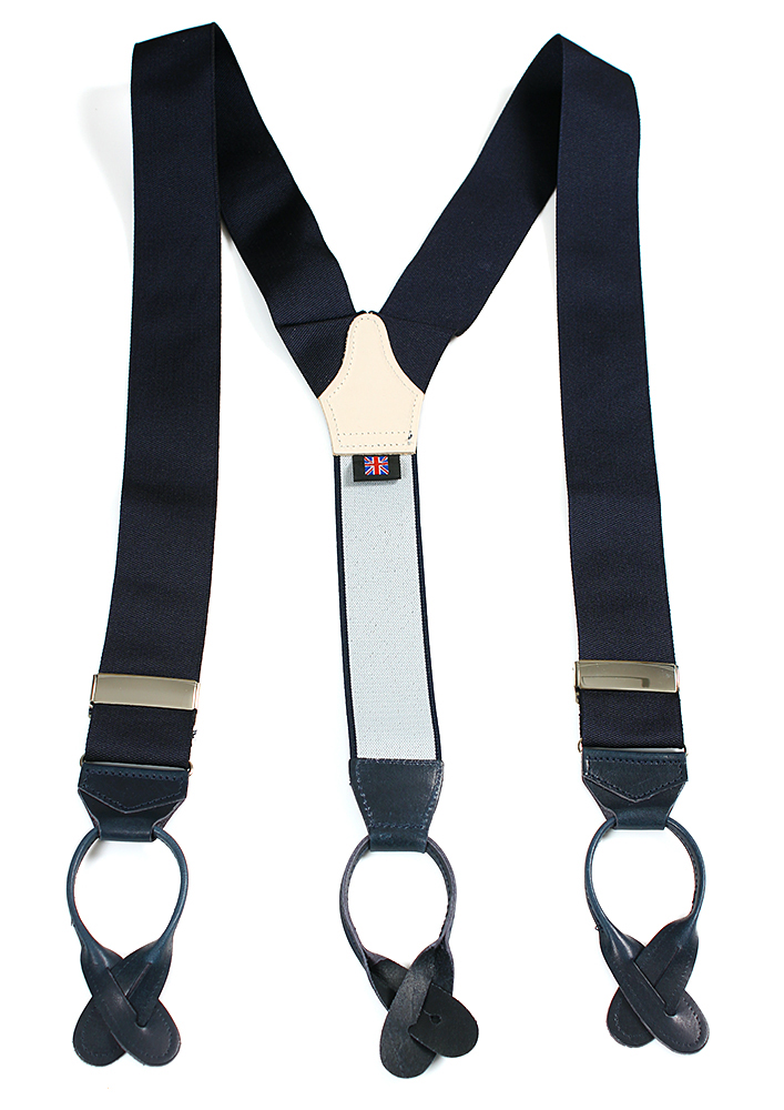 AT-40MB Albert Thurston Suspenders Midnight Blue 40mm Rigid (Ribbon)[Formal Accessories] ALBERT THURSTON