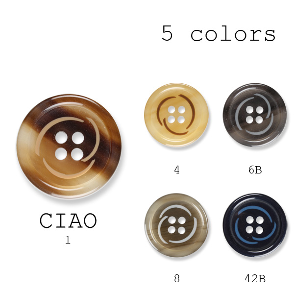 チャオ Polyester Buttons For Suits And Jackets Made In Italy UBIC SRL